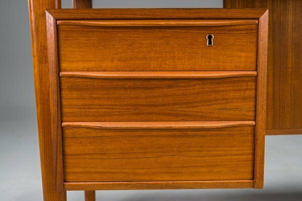Danish Teak Desk By Peter Lovig Nielsen For Hedensted Mobelfabrik, 1972 photo for sale