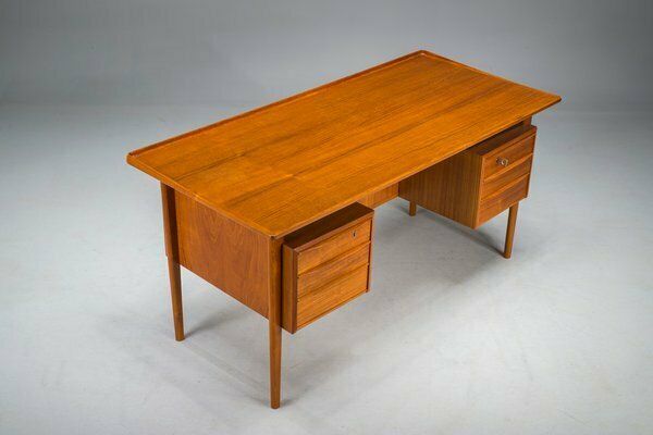 Furniture Danish Teak Desk By Peter Lovig Nielsen For Hedensted Mobelfabrik, 1972 photo