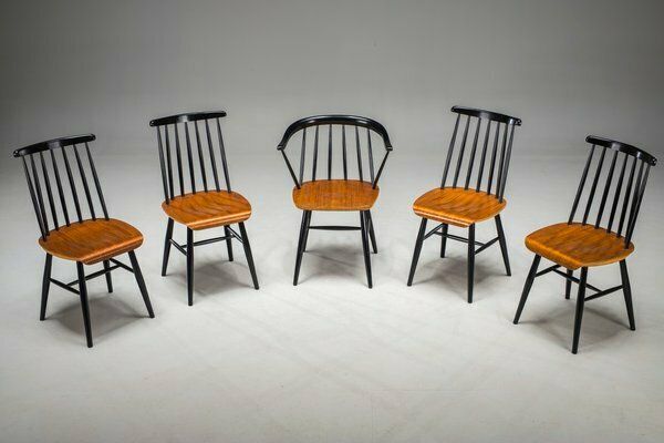 photo for sale Fanett Dining Chairs Attributed To Ilmari Tapiovaara, 1960s, Set Of 5