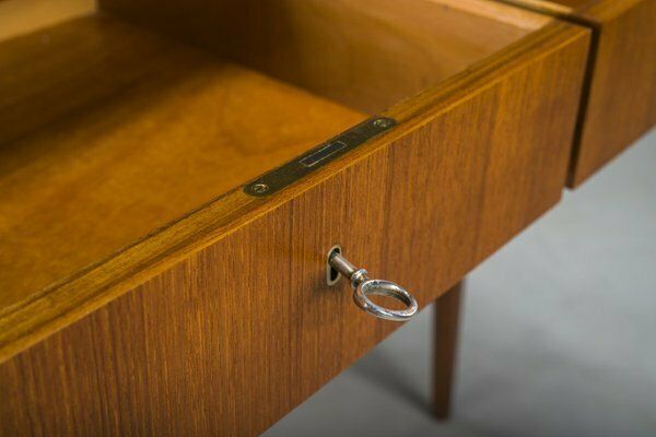 photo buy Mid Century Teak Desk Attributed To Bartels Works, 1960s