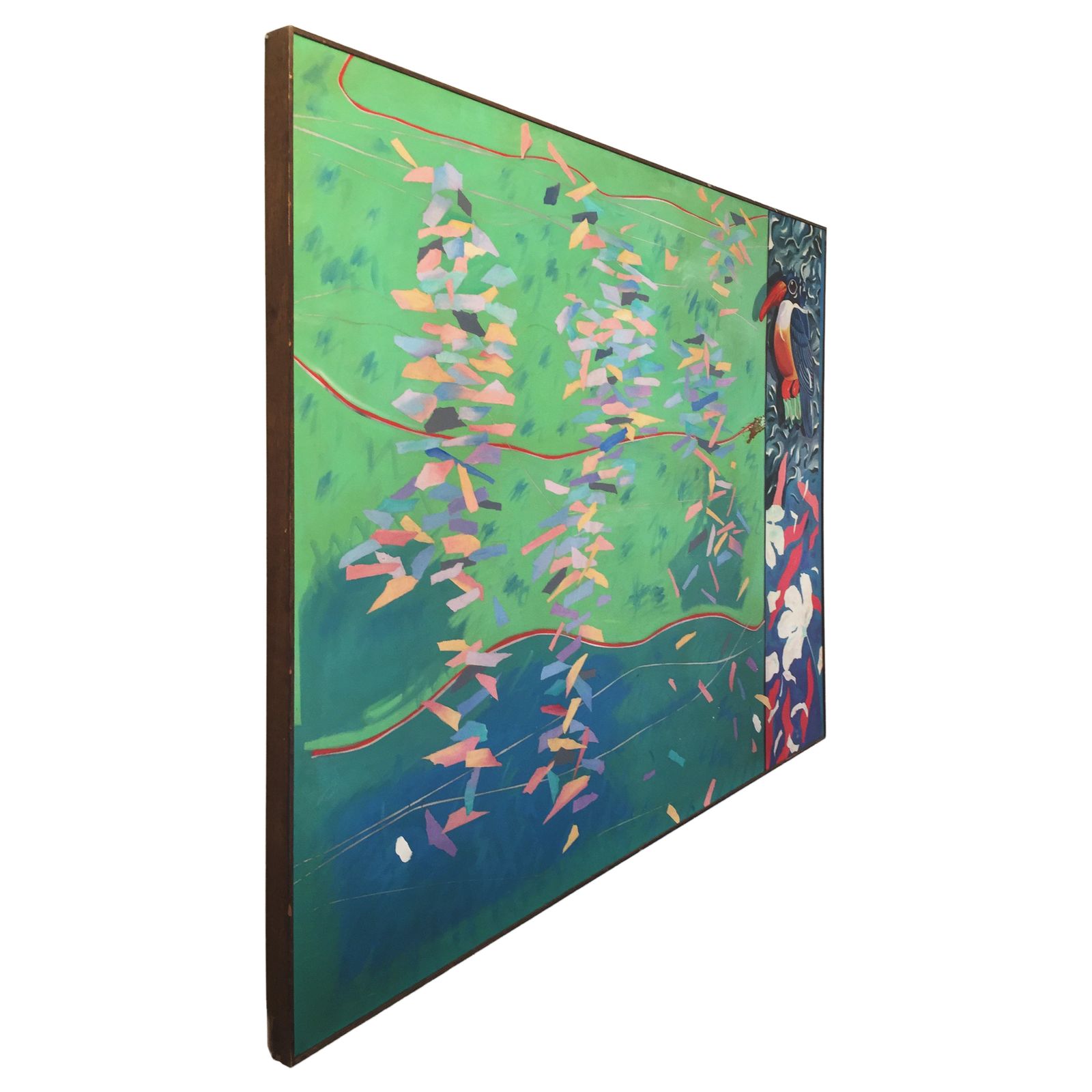 photo furniture Richard Frank 'Kingfisher's Kotillion' Painting, Oil On Canvas 1980 Miami Art Exotic Jungle