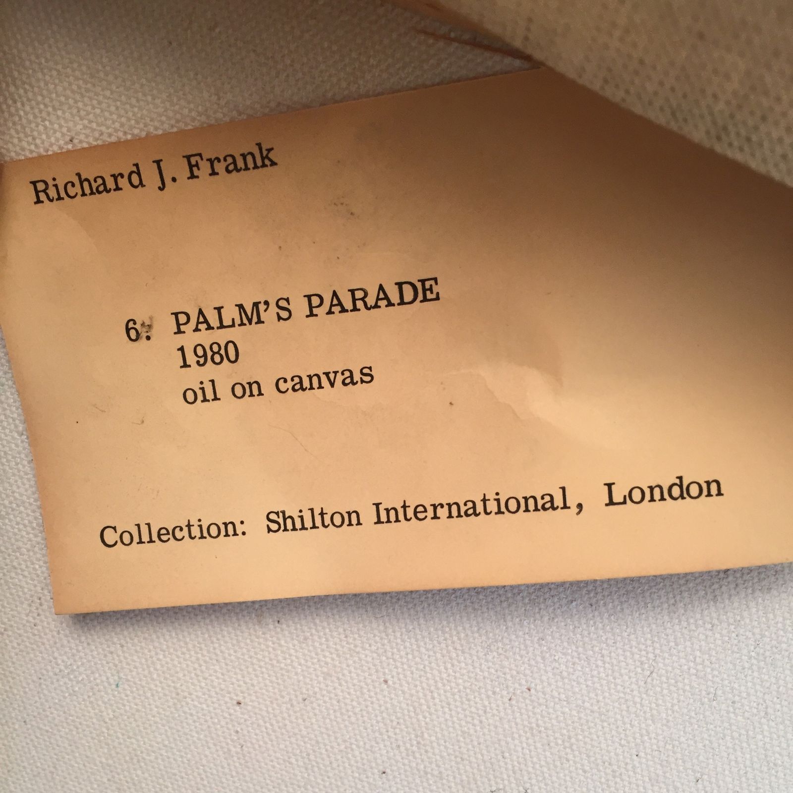 Richard Frank 'Palm's Parade' Painting Art, Oil On Canvas 1980 Memphis Milano Style Regency Hollywood Miami Vice Palm Springs photo buy