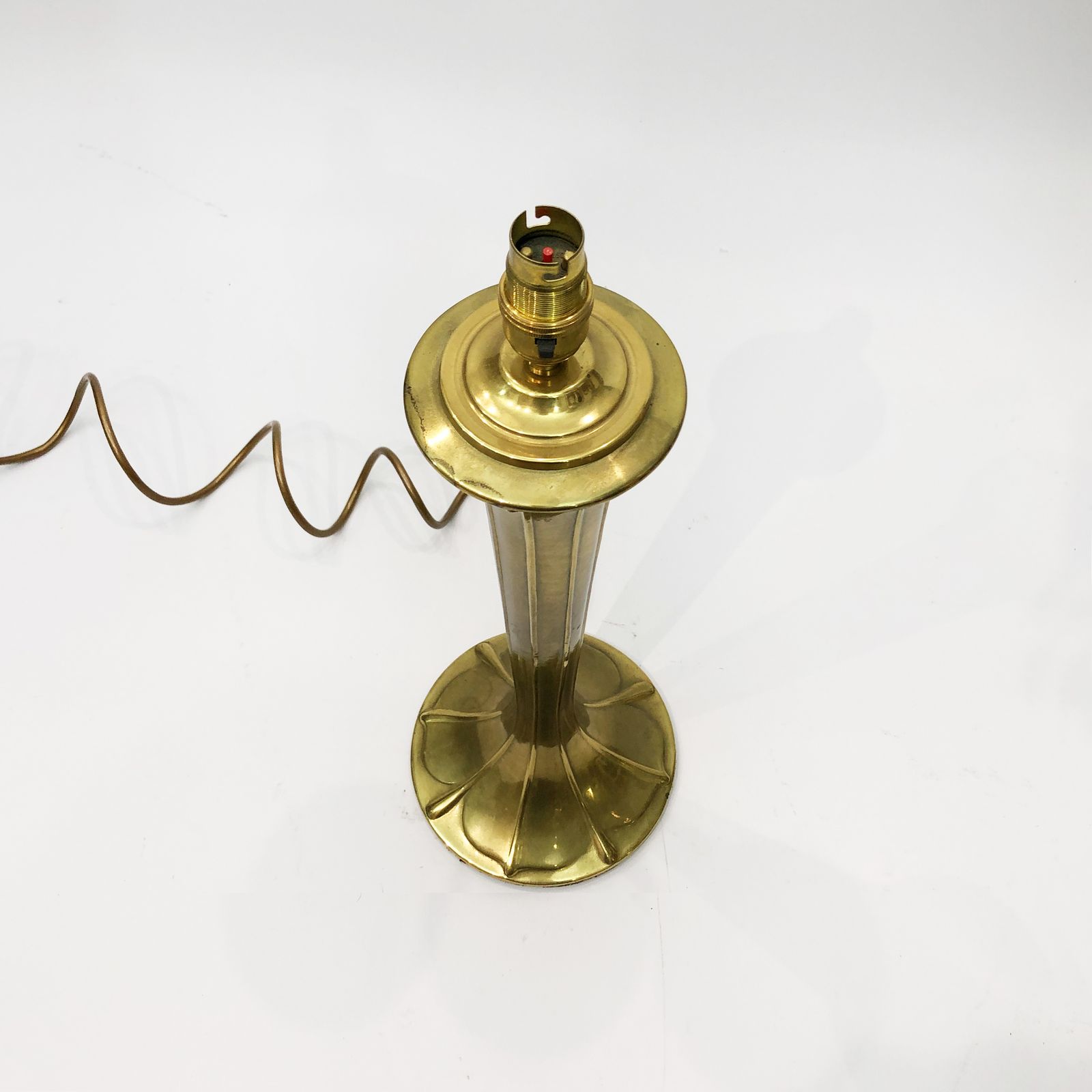 Brass Art Nouveau Style Table Lamp 1970s Glamour Chic Jugendstil Light photo vintage