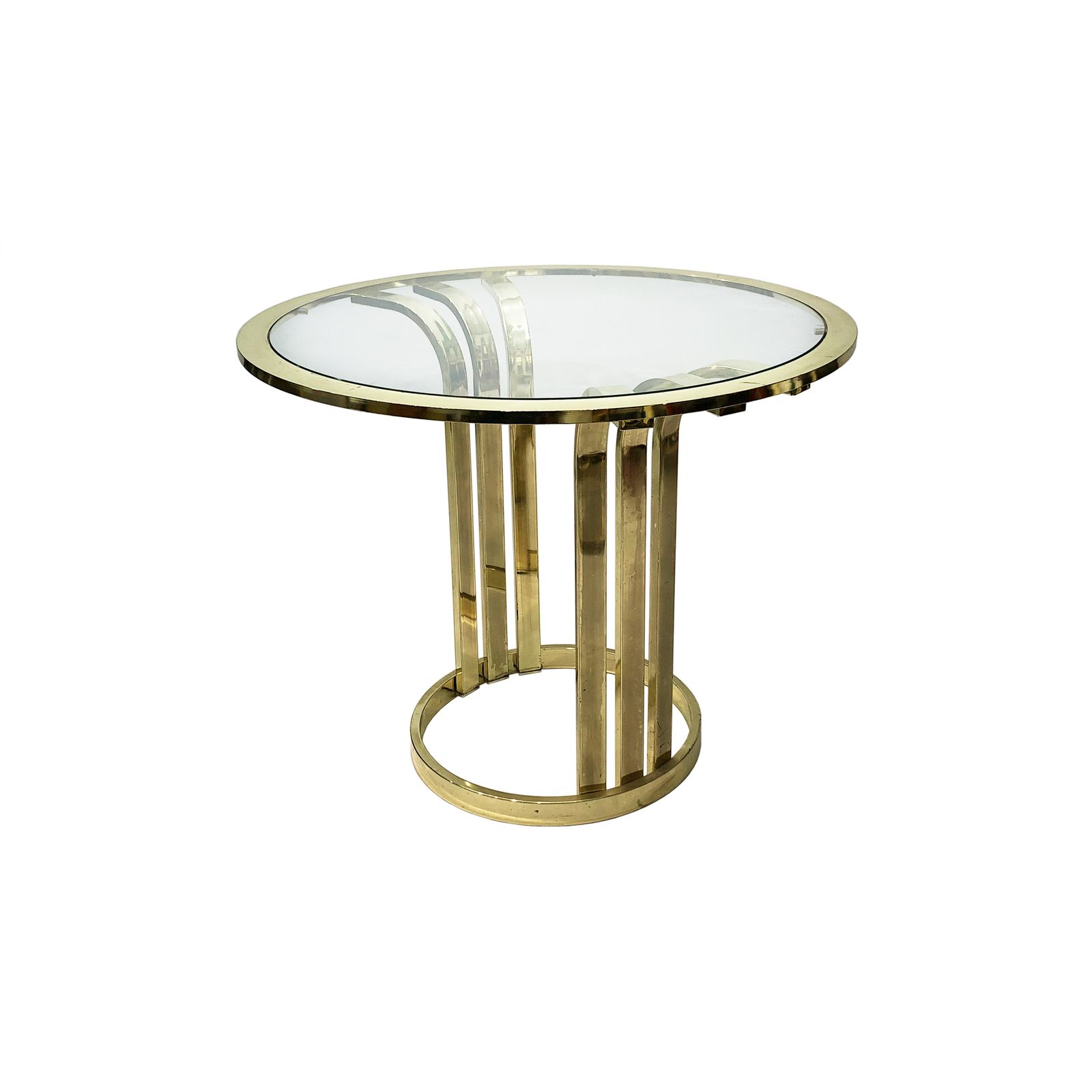 Brass Plated Art Deco Style Side Table 1970s Glamour Gatsby