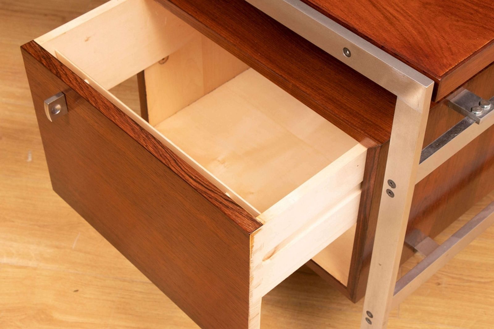photo for sale Preben Fabricius And Jorgen Kastholm Chrome And Rosewood Desk By Bo Ex