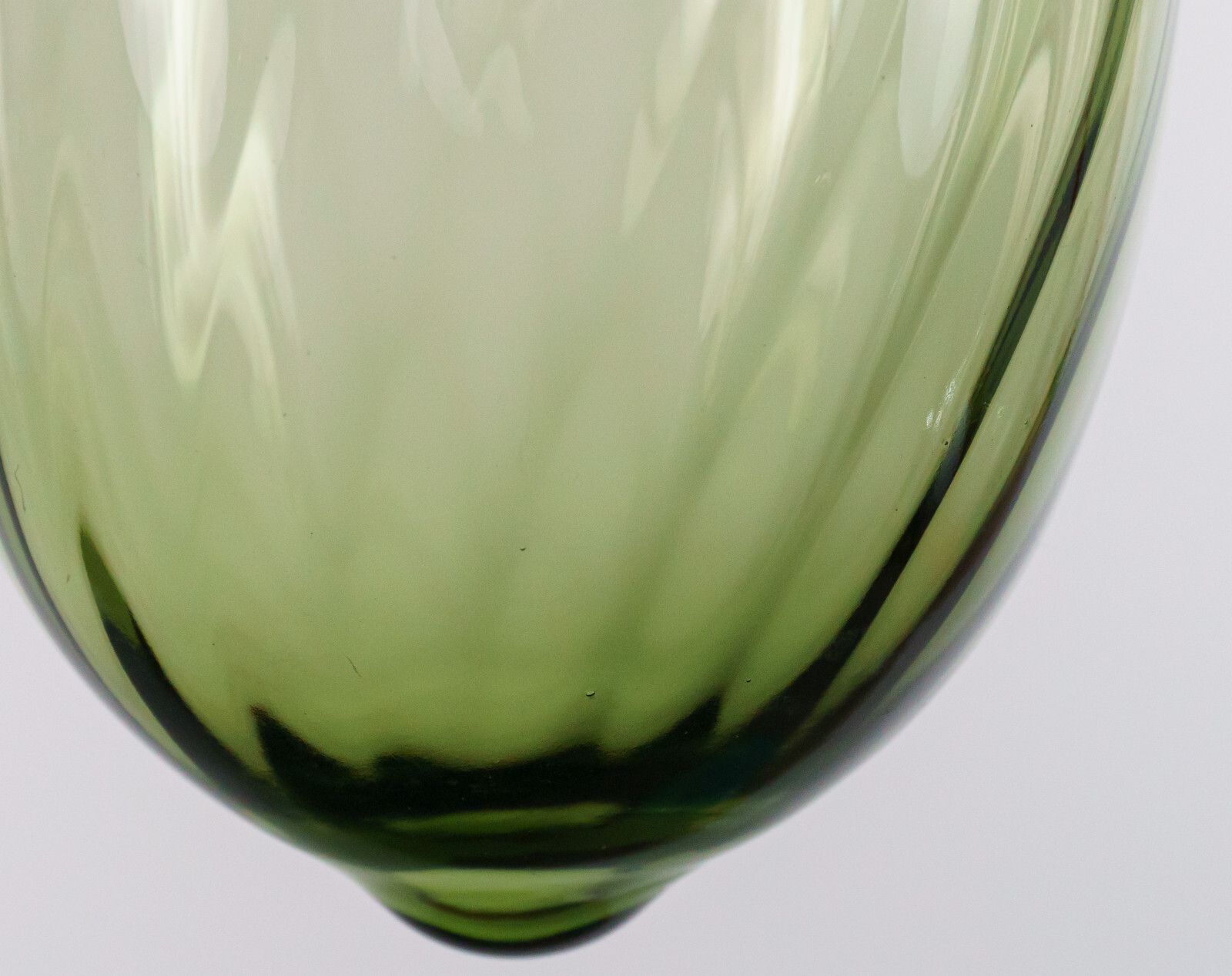 Victorian James Powell Whitefriars Attrib. Sea Green Wrythen Glass Pendant Lamp photo for sale