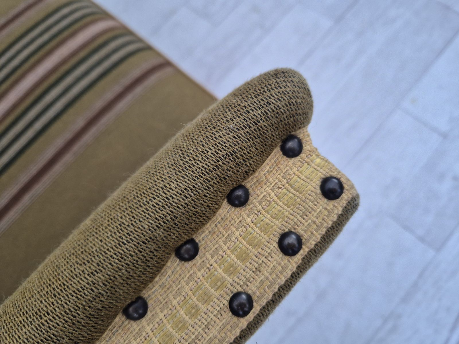 Furniture 1960s, Danish Velour 2 Seater Drop Arm Sofa, Wool, Original Condition. photo