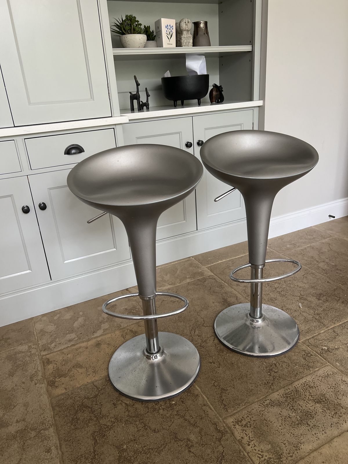 Pair Of Magis Bombo Swivel Barstool Designed By Stefano Giovannoni