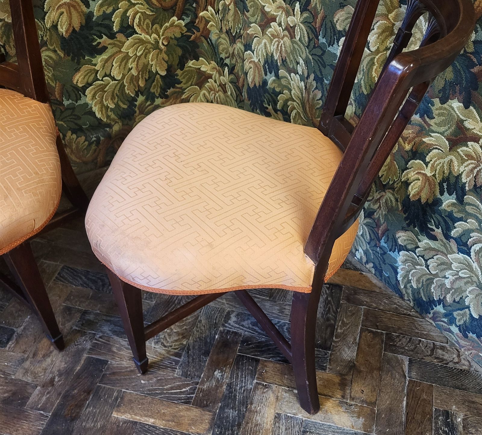 Unusual Pair Of Mahogany Chairs photo for sale