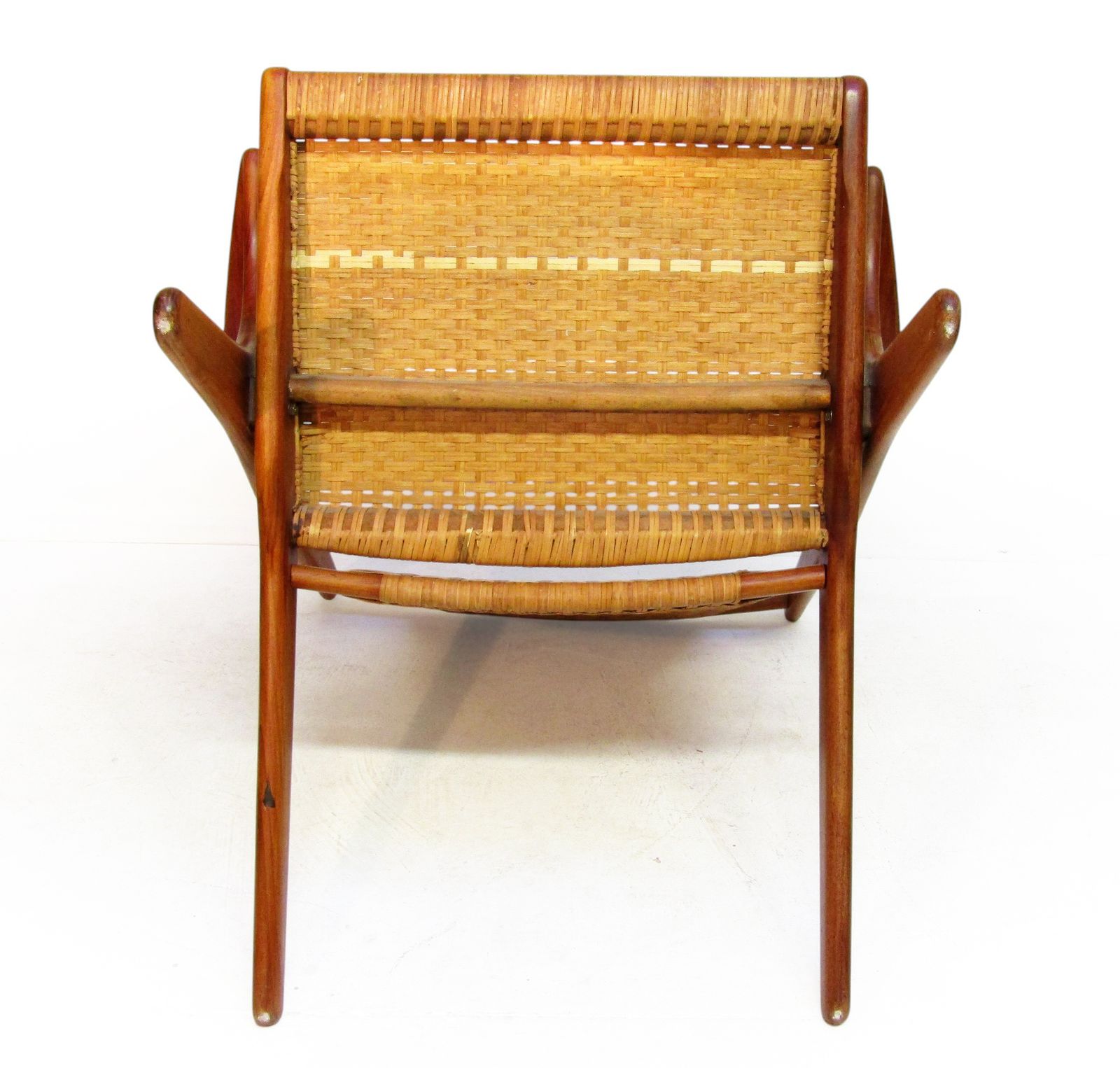 photo for sale 1950s Danish "Model 300" Lounge Chair In Teak & Cane By Arne Hovmand Olsen