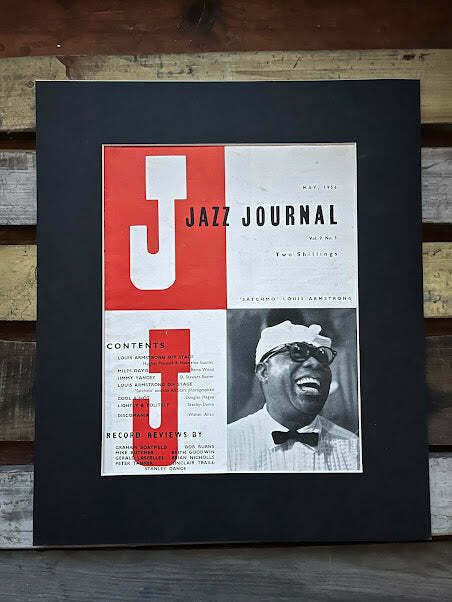 Vintage Jazz Journal Magazine Cover Artwork   Louis Armstrong 1956