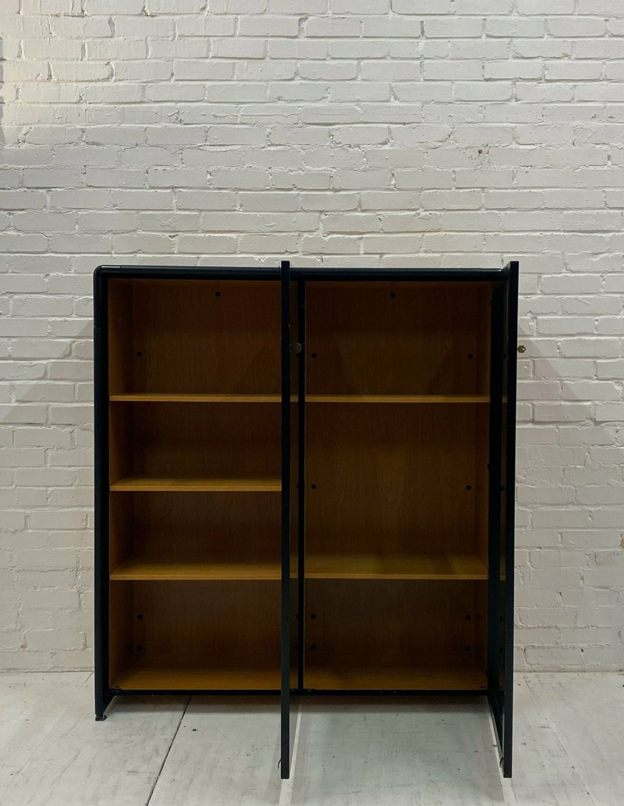 Mid Century Unifor Smoked Glass Cabinet, 1980. photo Furniture