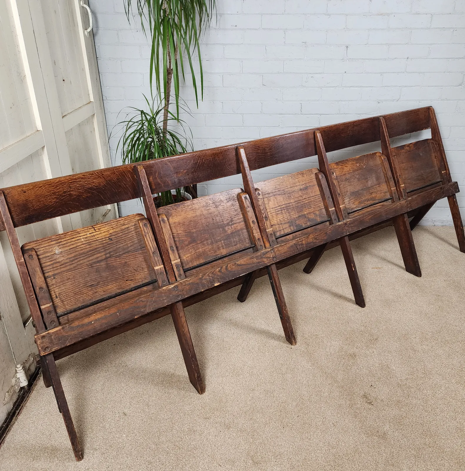 Antique Folding Theatre Seats   Early 20th Century photo furniture