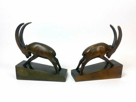 Art Deco Wooden Billy Goat Bookends From Rhön Kunst, 1930s, Set Of 2 photo buy