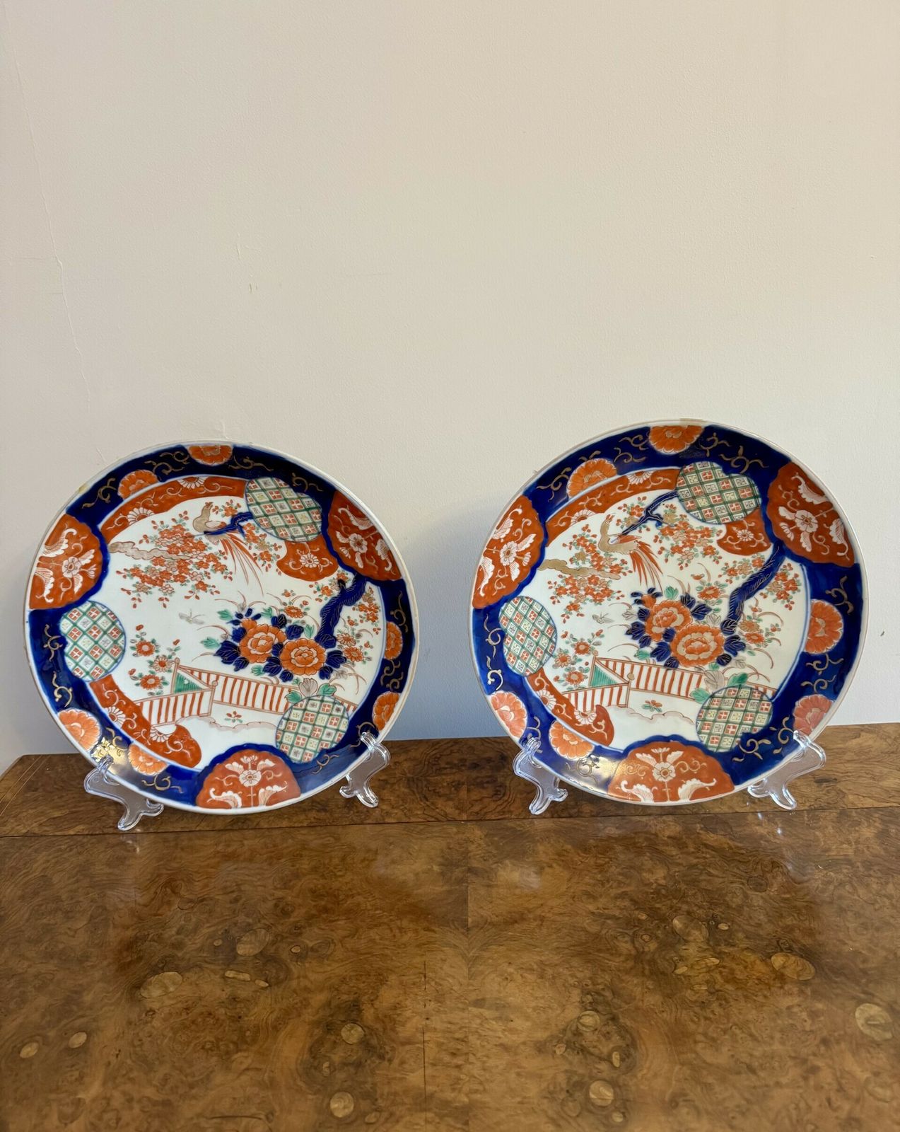 Lovely Pair Of Antique Japanese Imari Plates