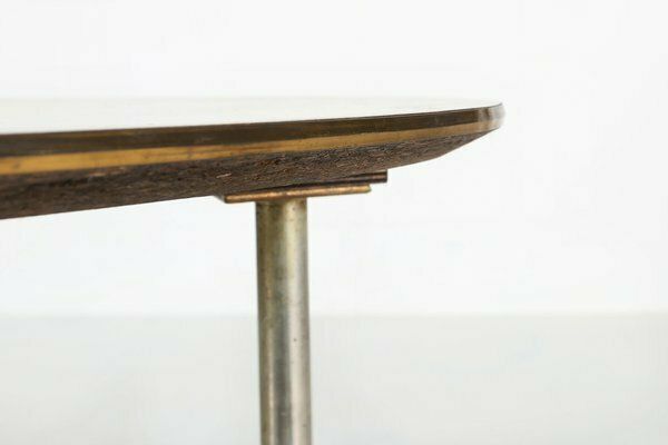 Mid Century Modern Tripod Coffee Table With Marble Print Top, 1960s photo vintage