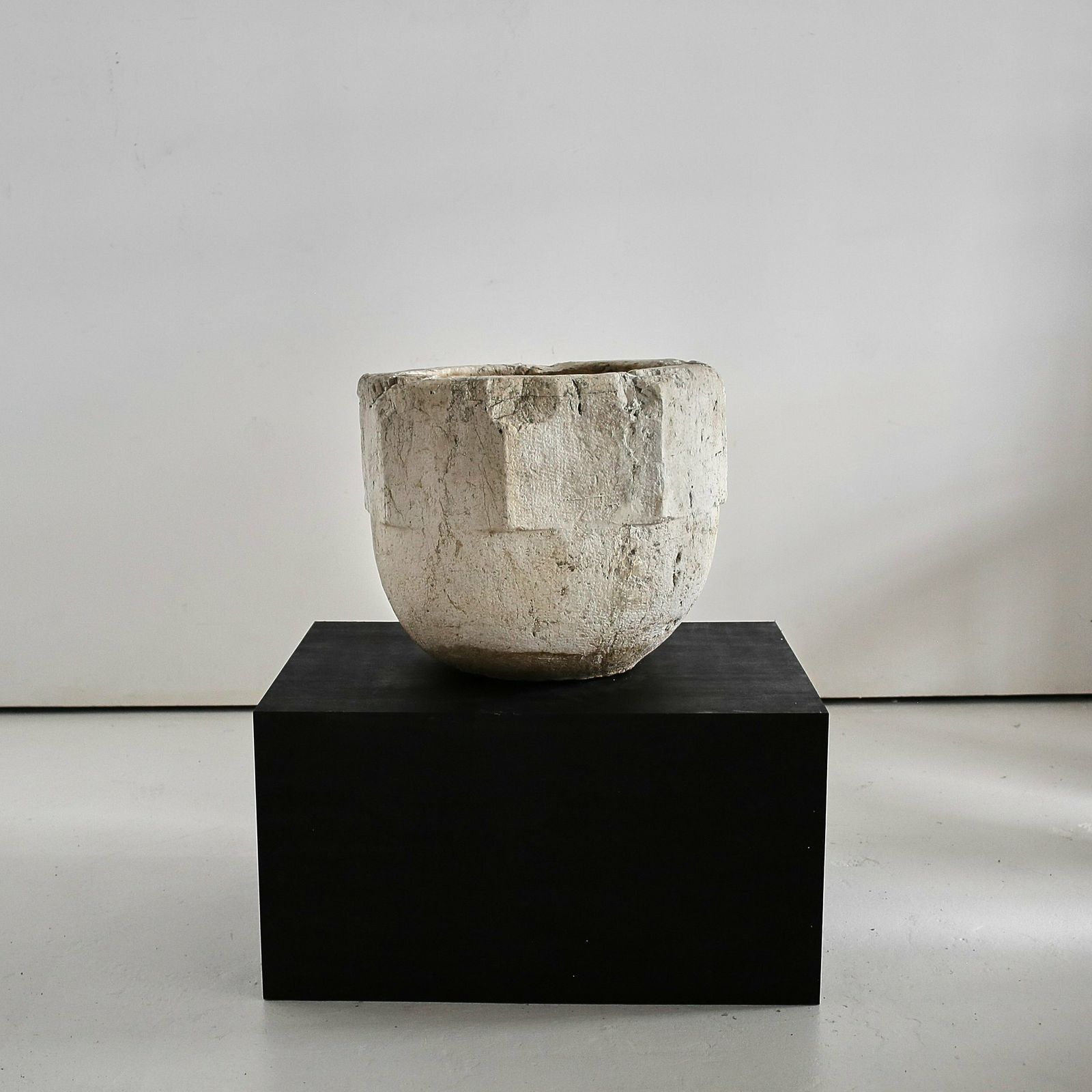 Monumental 17th C. Venetian Carved Stone Mortar