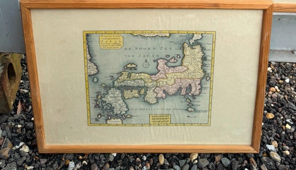 Rare Vintage Map Japan North Sea Noorde Zee Van Japanese photo furniture