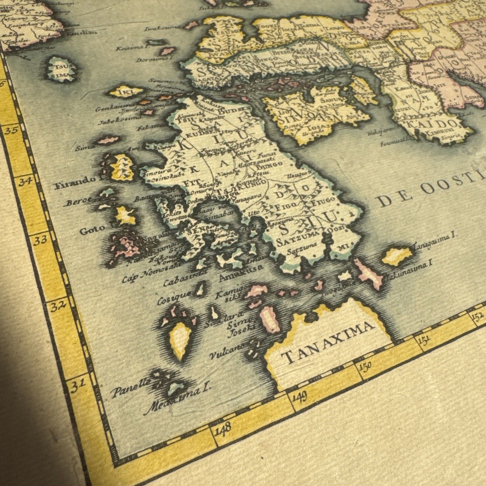 Rare Vintage Map Japan North Sea Noorde Zee Van Japanese photo 90.0