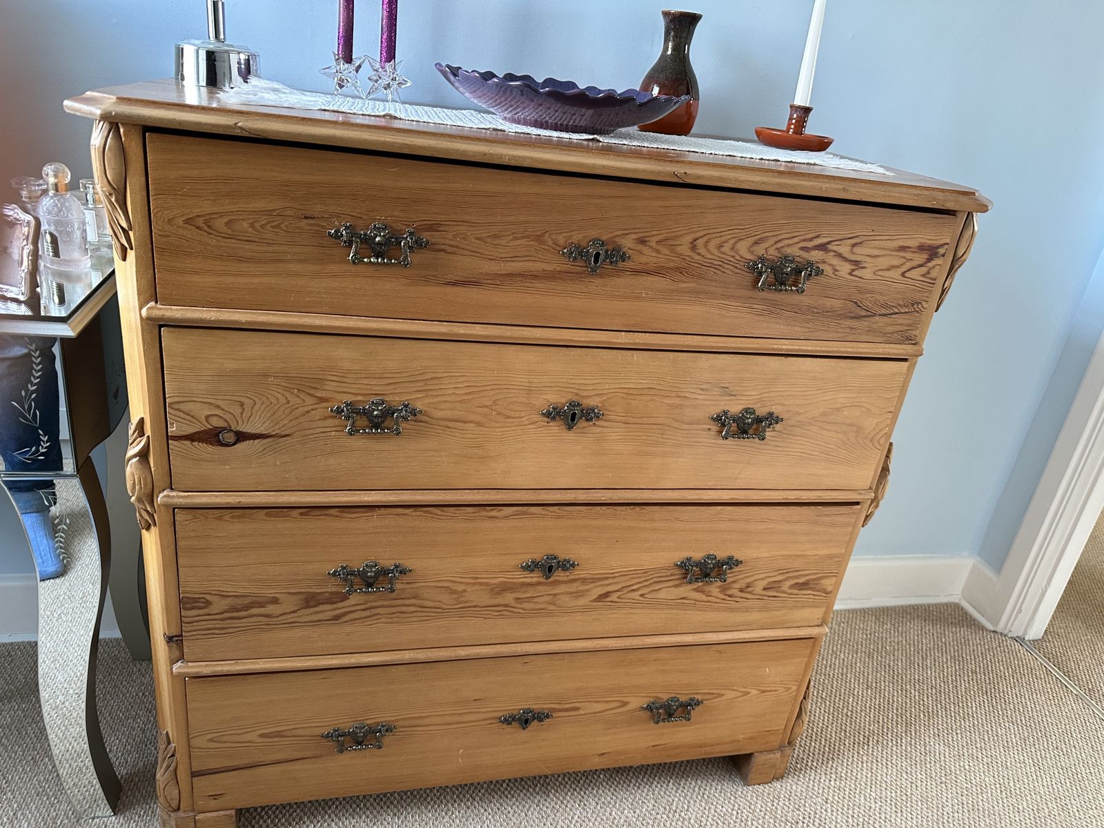 Vintage Swedish Pine Chest Of Drawers Circa 1885   1915 photo furniture