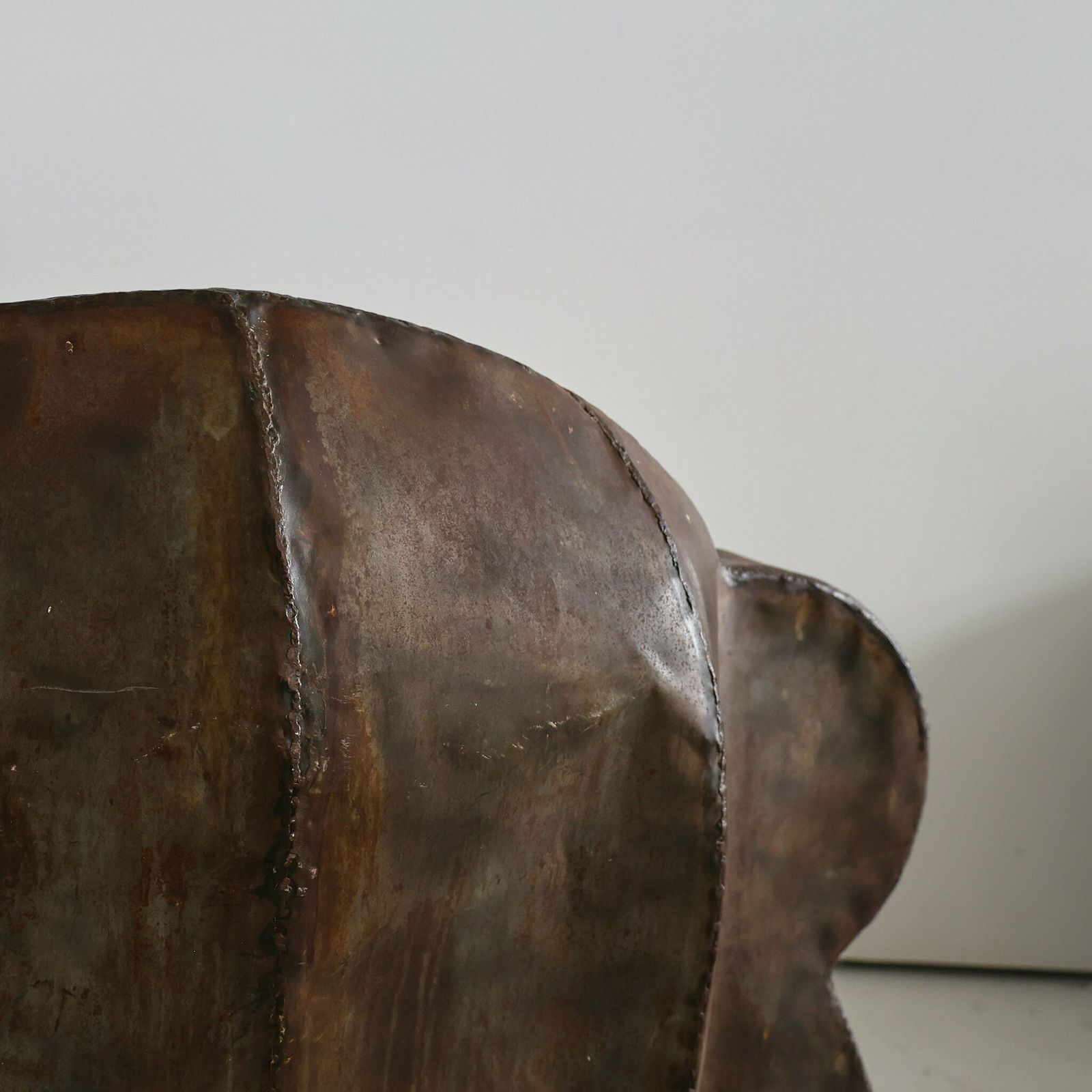 photo for sale Sculptural 1970s Oversized Metal Club Chair