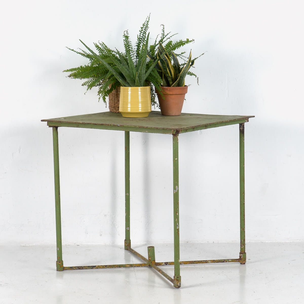 Green Vintage Garden Table (France, C.1950)