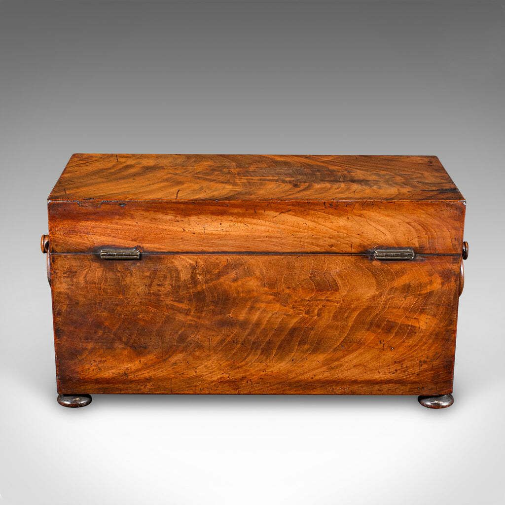 Antique Tea Caddy, English, Loose Leaf Canister, Mixing Glass, Regency, C.1820 photo vinterior