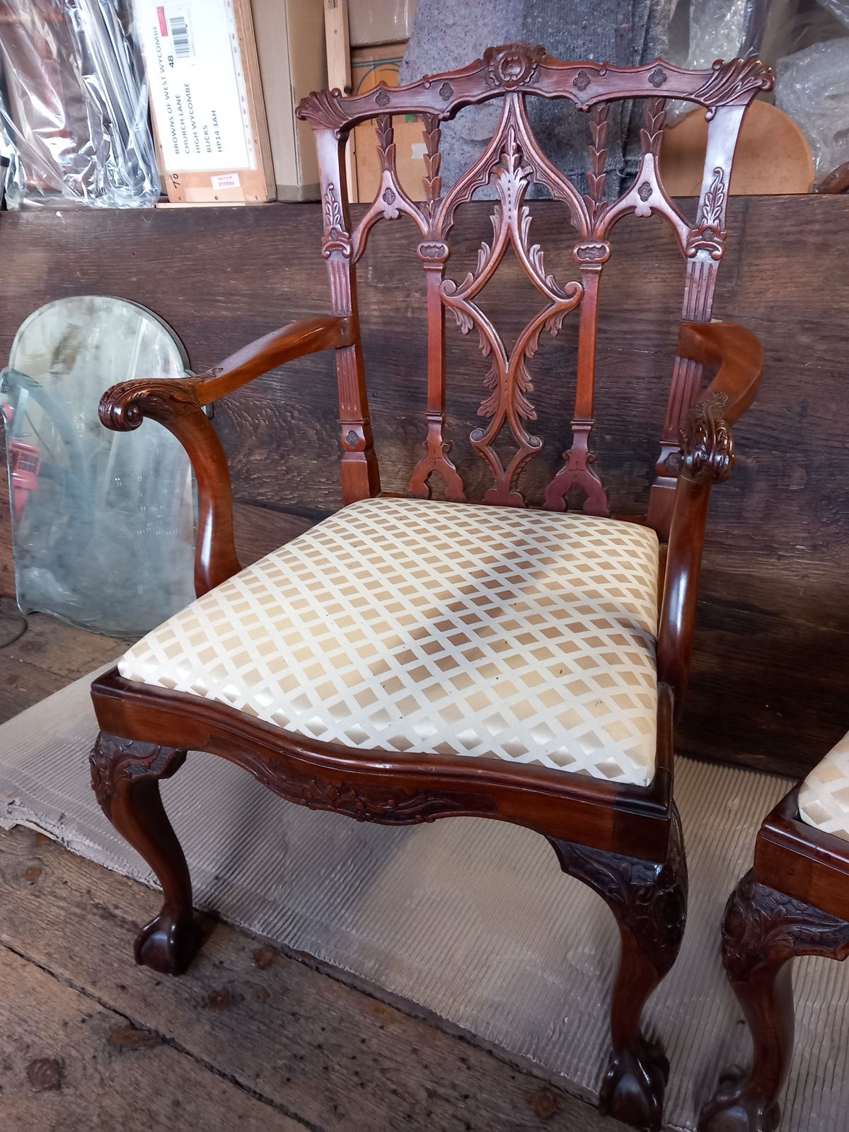 Set Of 6 Chippendale Style Dining Chairs