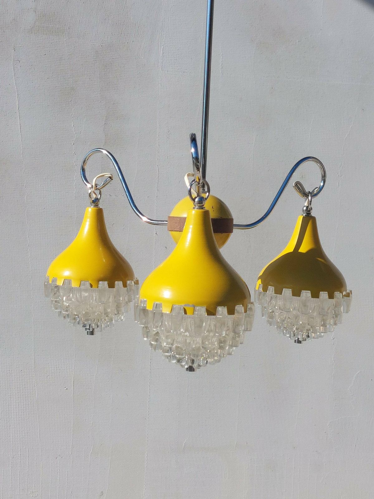 Retro Pendant Lamp /Retro Ceiling Light/Space Age Pendant Lamp/Space Age Chandelier/Mcm Pendant Lamp/Vintage Chandelier/Pineapple Shape/70's