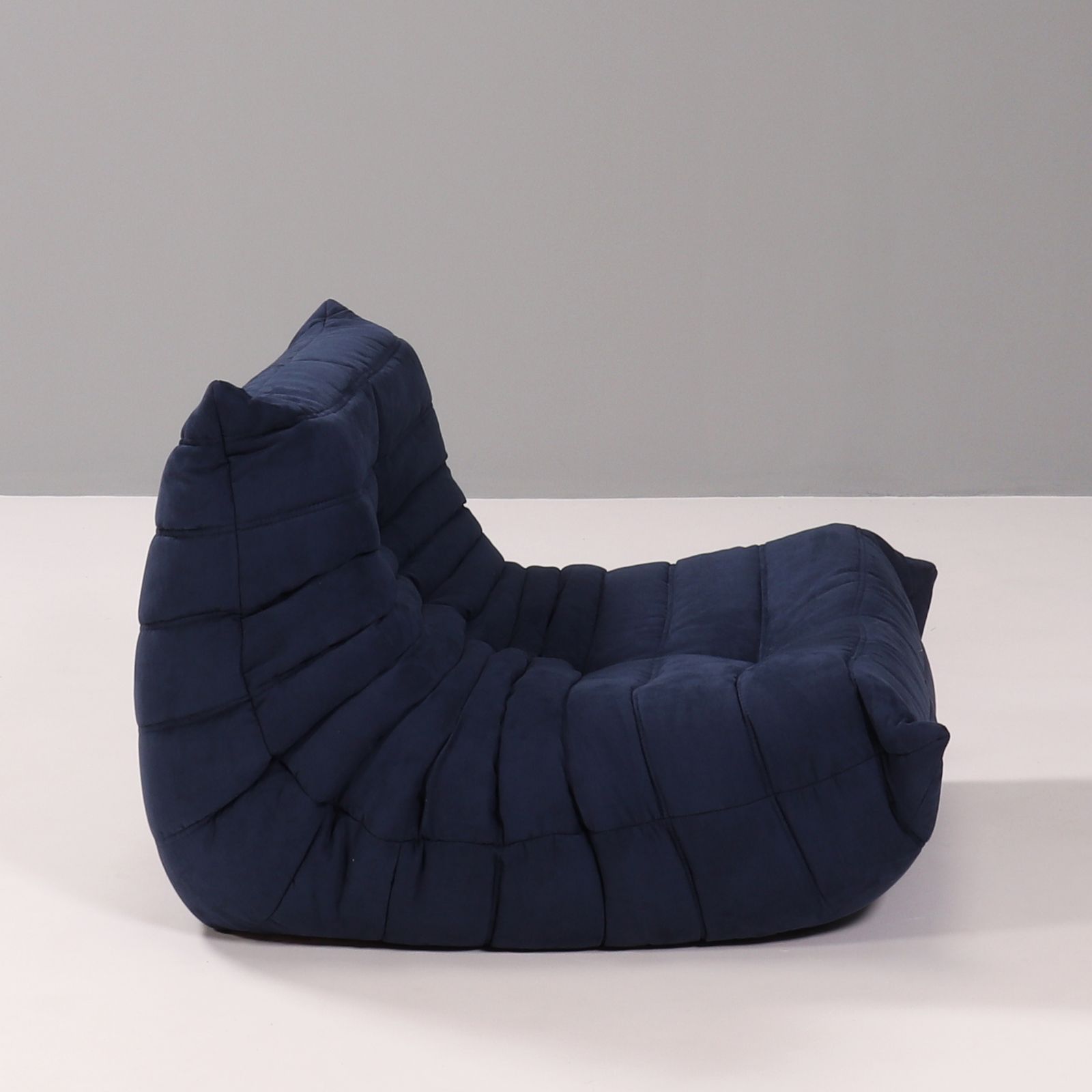 photo buy Ligne Roset By Michel Ducaroy Togo Blue Armchair And Footstool, Set Of Two