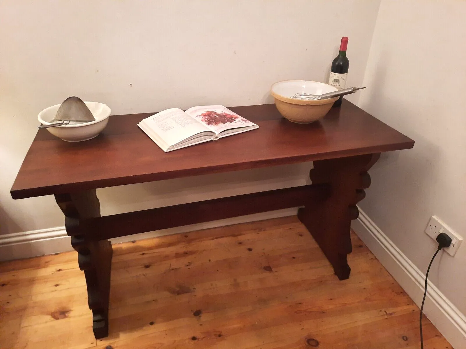 Antique Arts & Crafts Solid Mahogany Refectory Table Console Table Kitchen Table