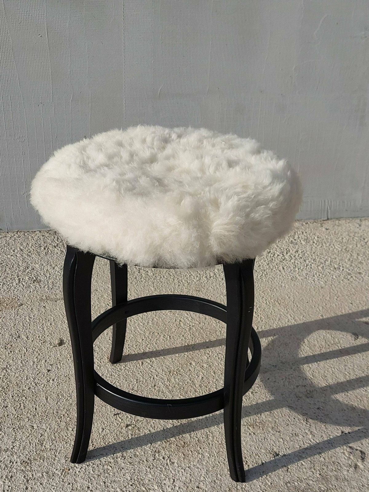 Thonet Style Stool /Thonet Style Sheepskin Chair /Mcm Stool Sheepskin Stool/ Unique Stool,Chair / Sheepskin Stool/Mcm Home/Mcm Interior/80's photo 189.0