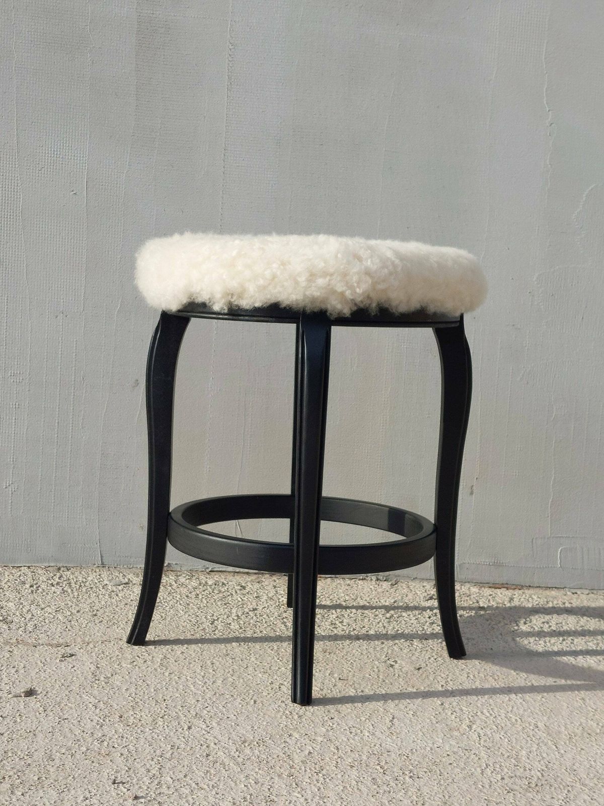 Thonet Style Stool /Thonet Style Sheepskin Chair /Mcm Stool Sheepskin Stool/ Unique Stool,Chair / Sheepskin Stool/Mcm Home/Mcm Interior/80's photo furniture