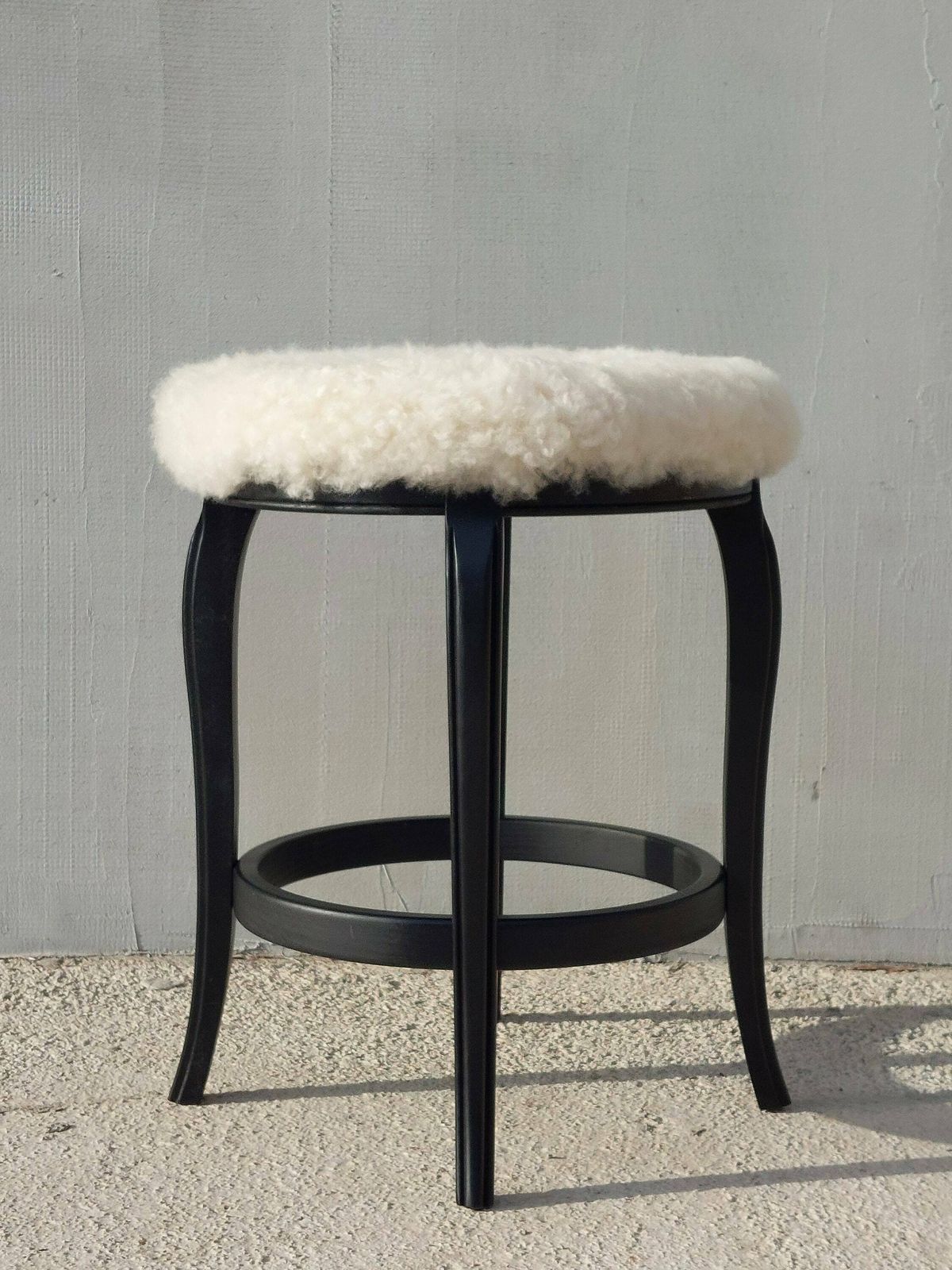 Thonet Style Stool /Thonet Style Sheepskin Chair /Mcm Stool Sheepskin Stool/ Unique Stool,Chair / Sheepskin Stool/Mcm Home/Mcm Interior/80's photo Furniture
