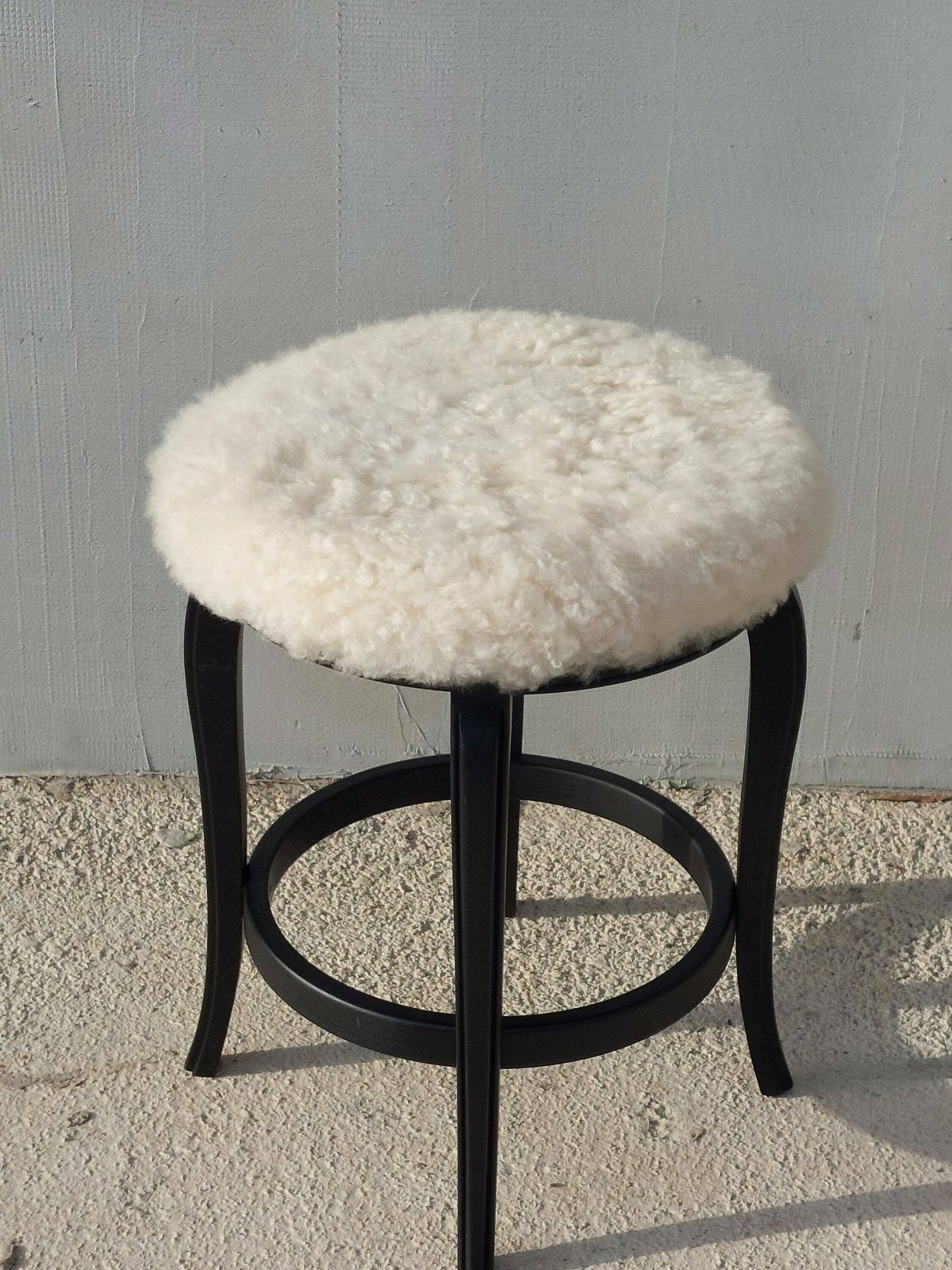 photo for sale Thonet Style Stool /Thonet Style Sheepskin Chair /Mcm Stool Sheepskin Stool/ Unique Stool,Chair / Sheepskin Stool/Mcm Home/Mcm Interior/80's