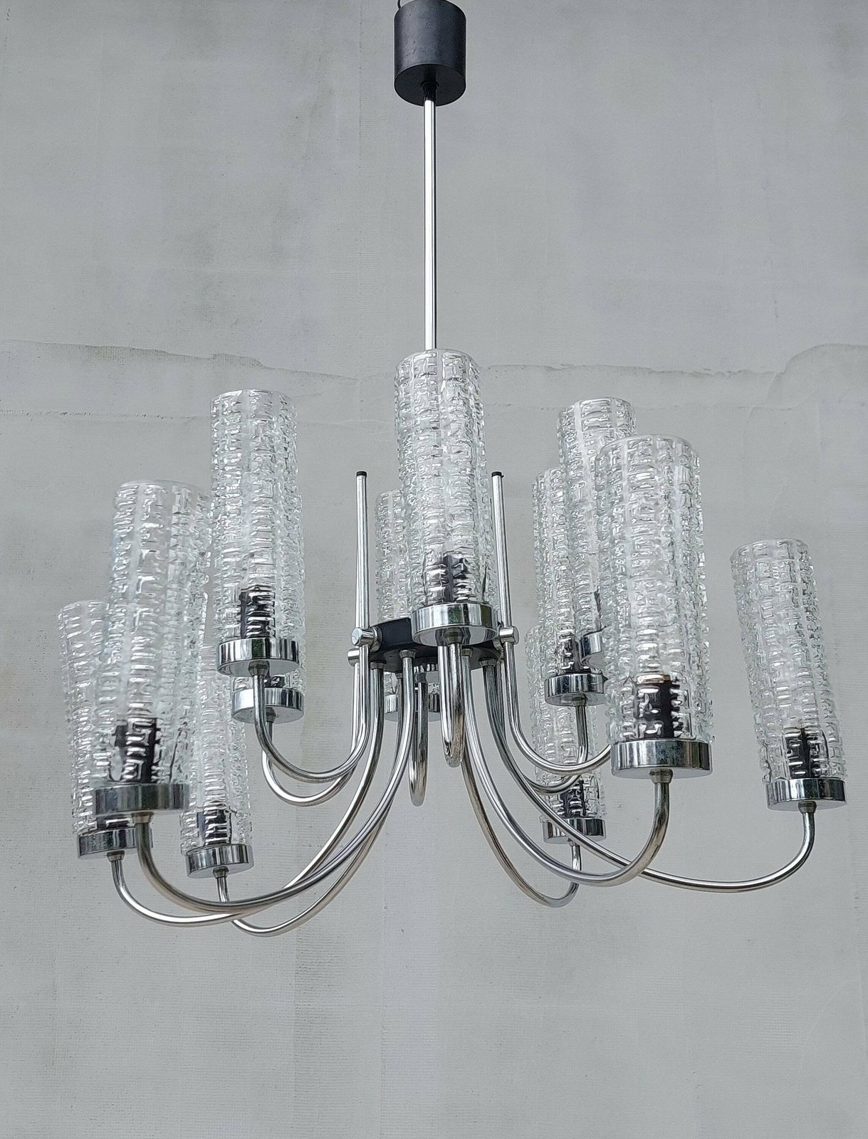 Vintage 12 Arm Chandelier/Vintage Pendant Light / Vintage Chandelier/Mid Century Modern/Mcm Chandelier/Retro Hanging Light /Yugoslavia /70's photo buy
