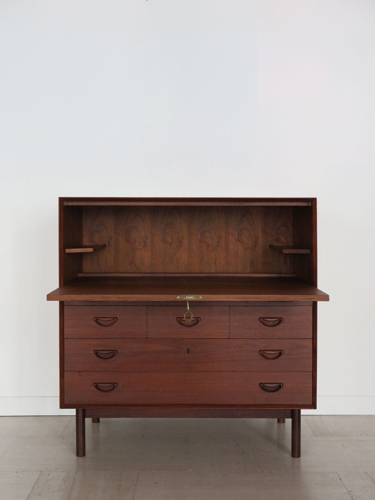 Scandinavian Teak Bar Cabinet Design Peter Hvidt & Orla Molgaard Nielsen 1960s photo for sale