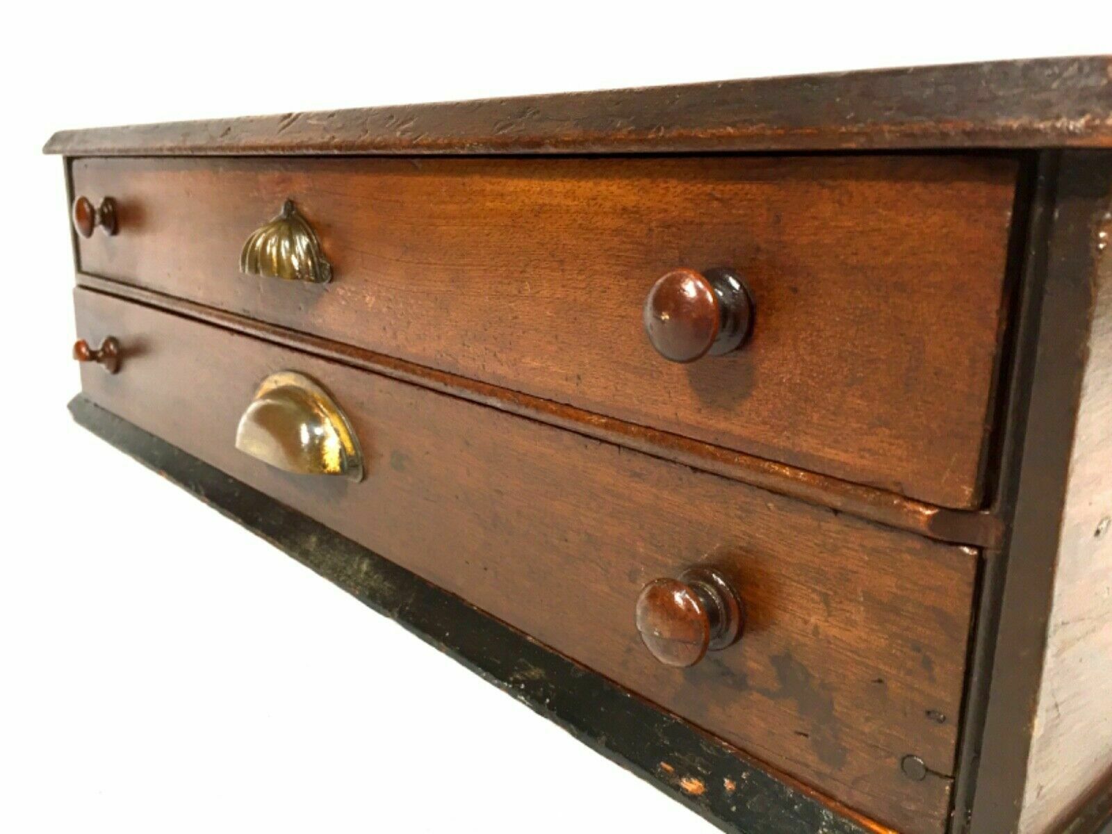 Antique Wooden Shop Display Sewing Cabinet For J & P Coats Spool Haberdashery photo vintage