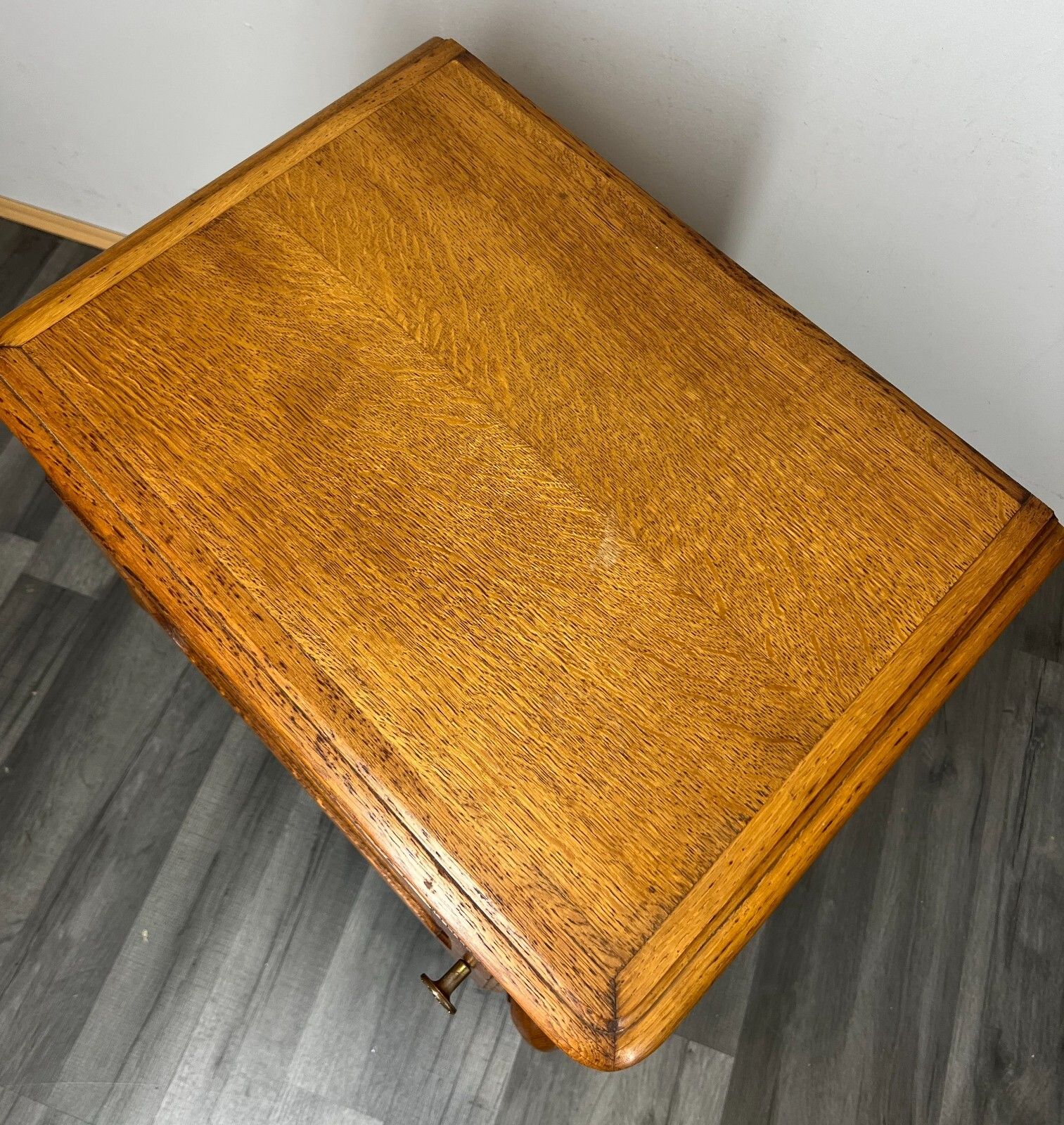 photo furniture Bedside Tables Pair French Oak Louis XVI Vintage Nightstands Cabinets Lot 3465