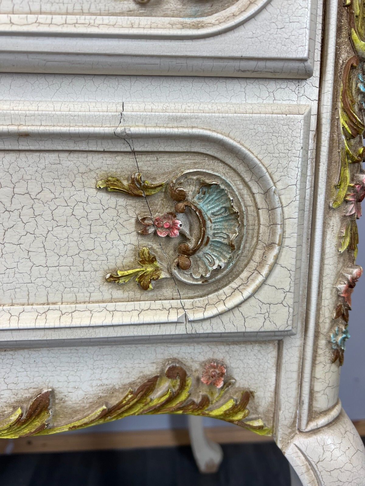 Shabby Chic French Louis XIV Chest Of Drawers Sideboard Cabinet Storage Lot 3467 photo vinterior