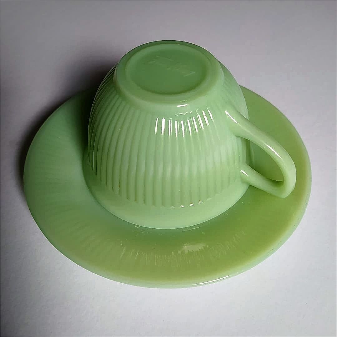 Set Of 6,Mid Century Fire King Jadeite Coffee/Tea Cups. photo for sale