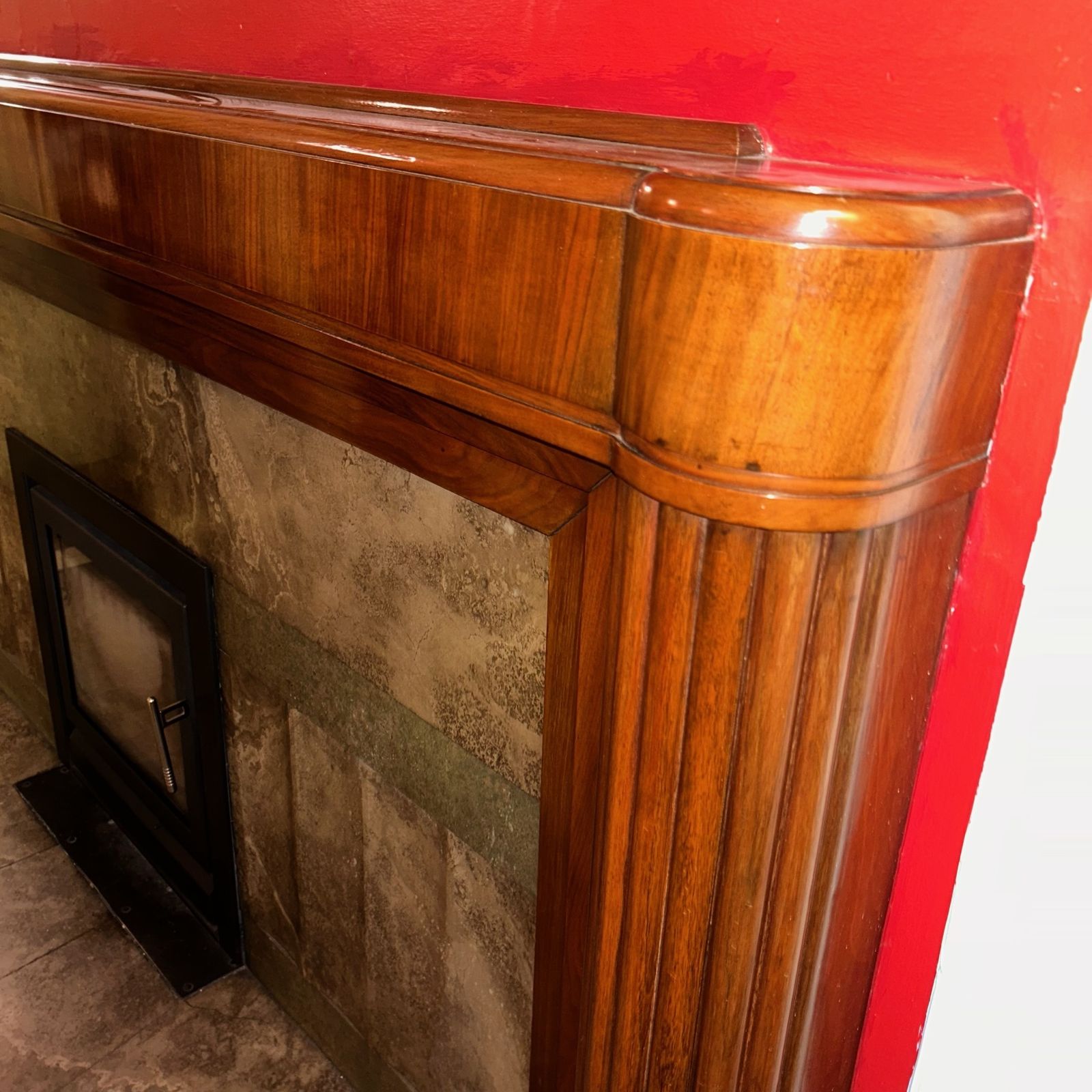 Original Art Deco 1920s Mahogany Fireplace photo furniture