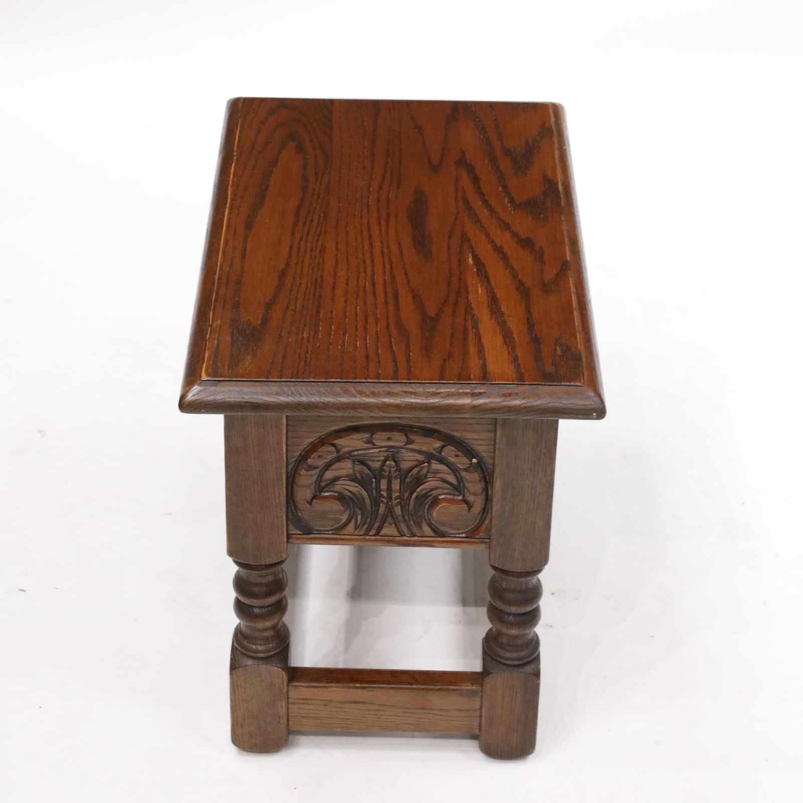Old Charm Oak Slipper Box Footstool Joint Tudor Brown Finish Free Delivery photo furniture