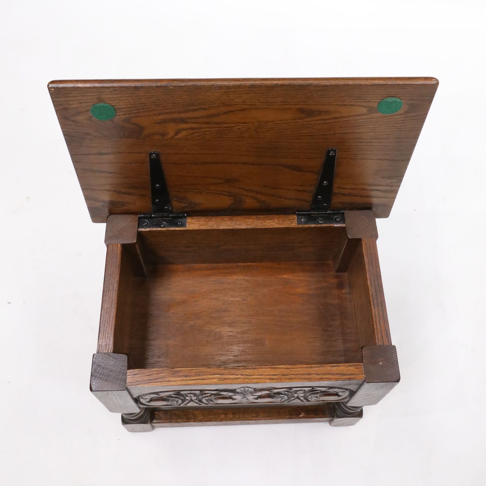 Old Charm Oak Slipper Box Footstool Joint Tudor Brown Finish Free Delivery photo Furniture
