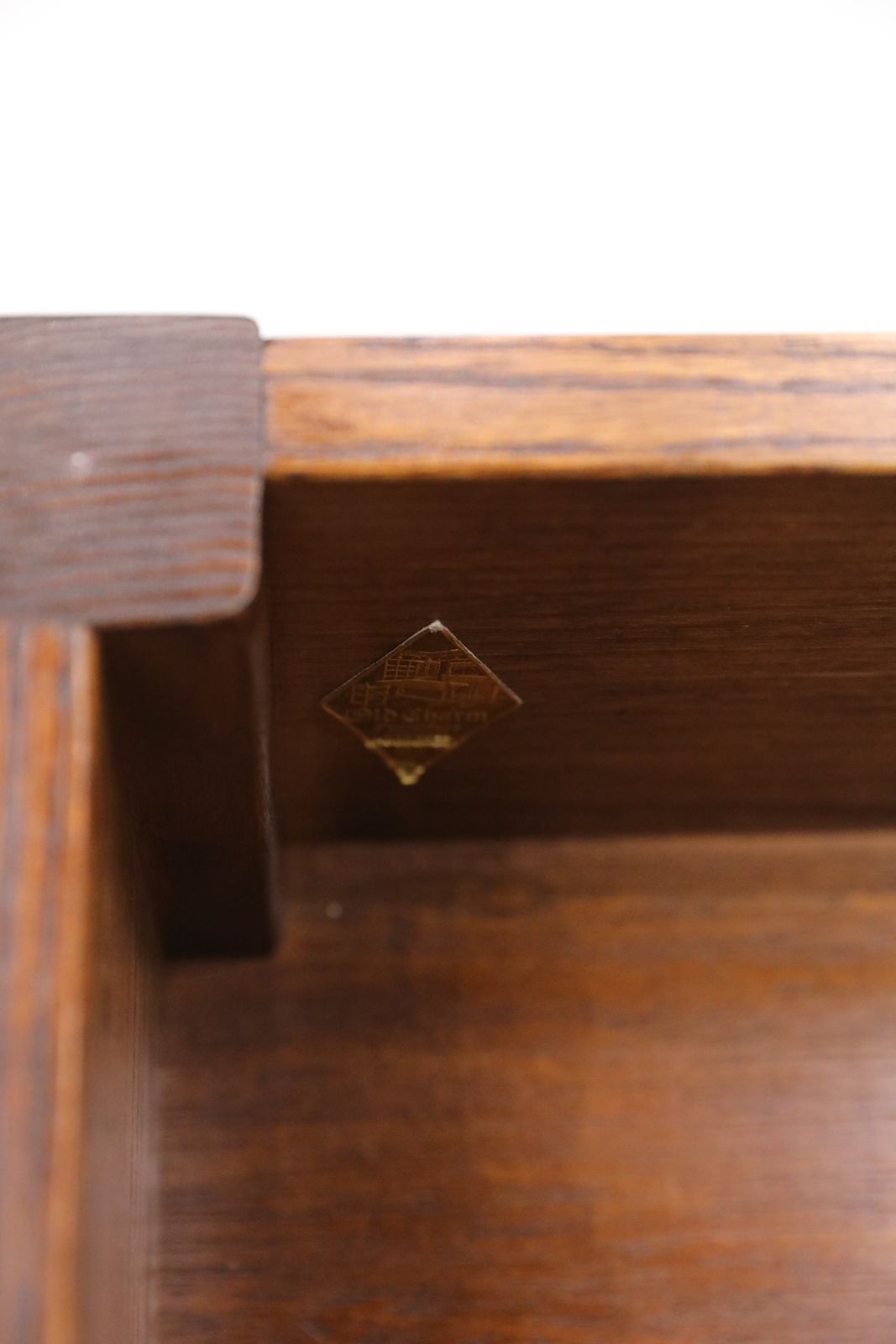 photo furniture Old Charm Oak Slipper Box Footstool Joint Tudor Brown Finish Free Delivery