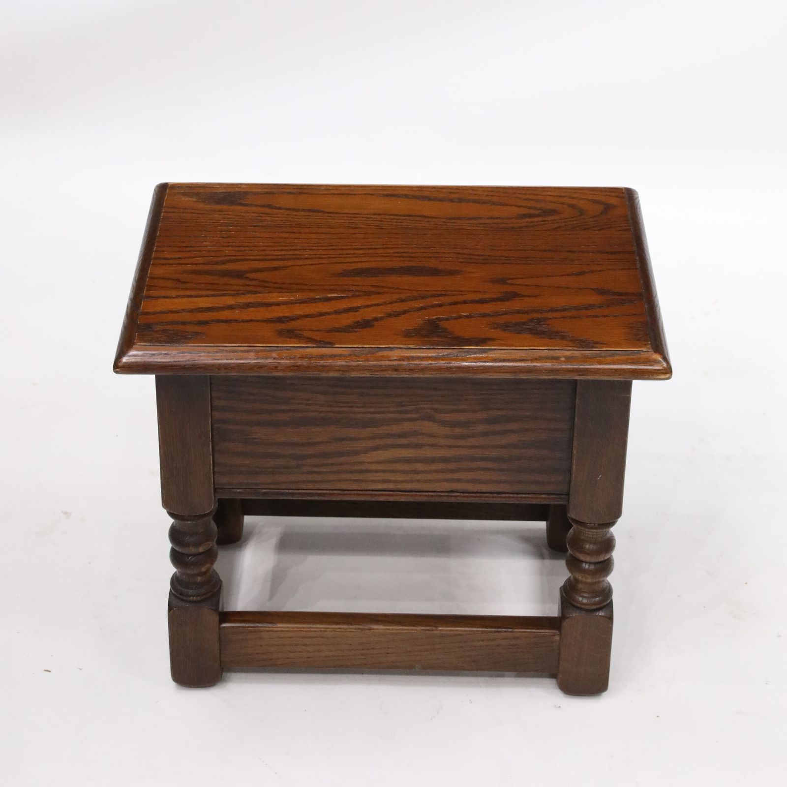 photo buy Old Charm Oak Slipper Box Footstool Joint Tudor Brown Finish Free Delivery