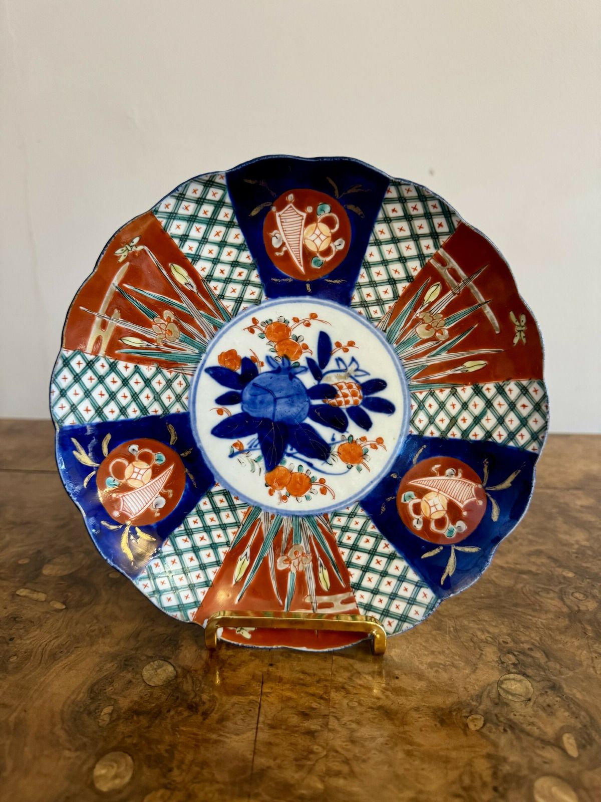 Fine Quality Collection Of Five Unusual Antique Japanese Imari Plates photo Art