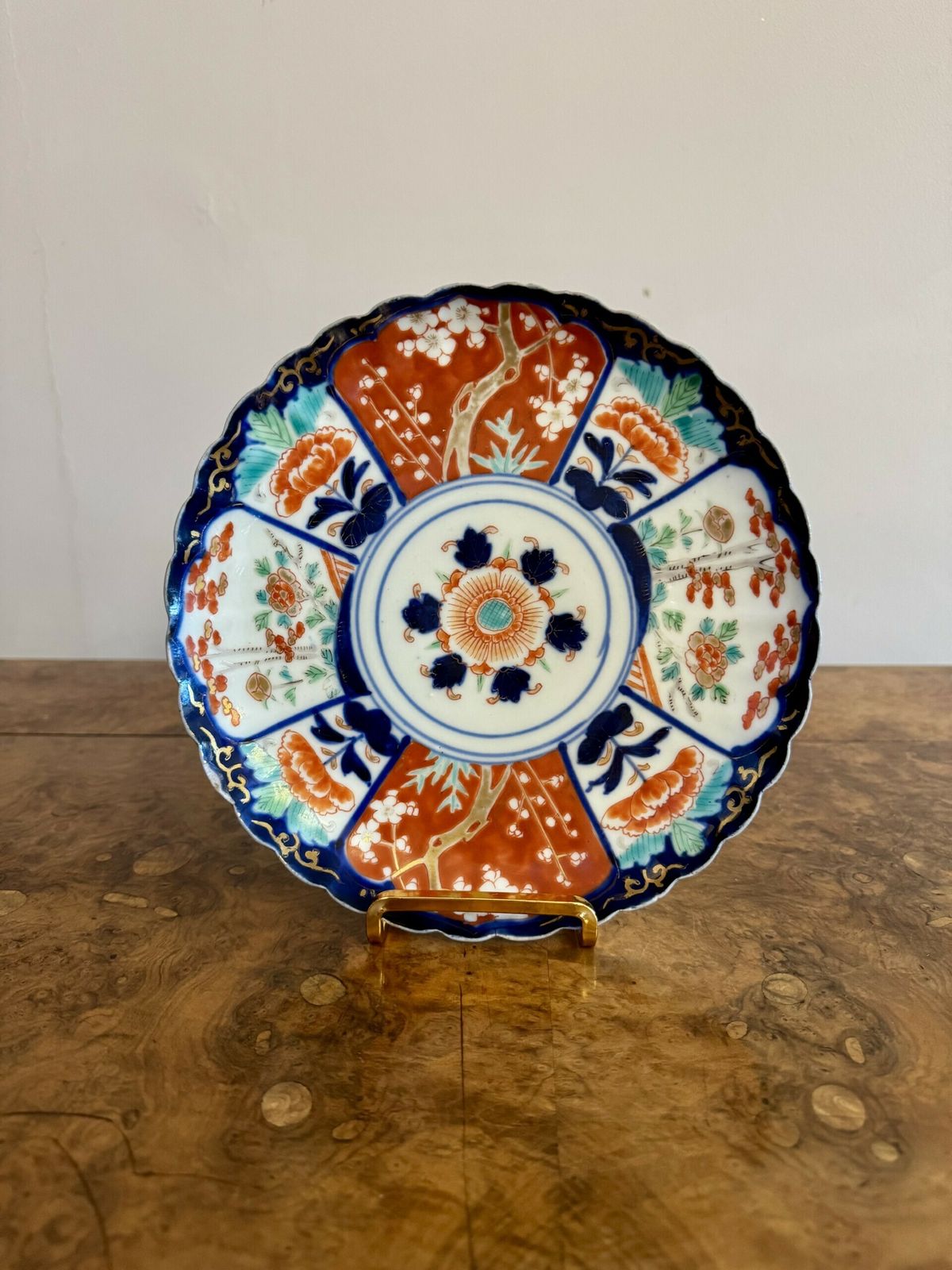 Fine Quality Collection Of Five Unusual Antique Japanese Imari Plates photo vinterior