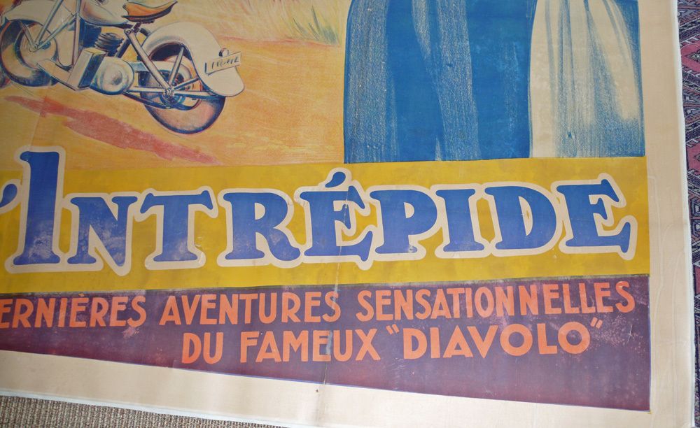 Fighting Pilot, “Diavolo”, Original French Movie Poster, 1935 photo furniture