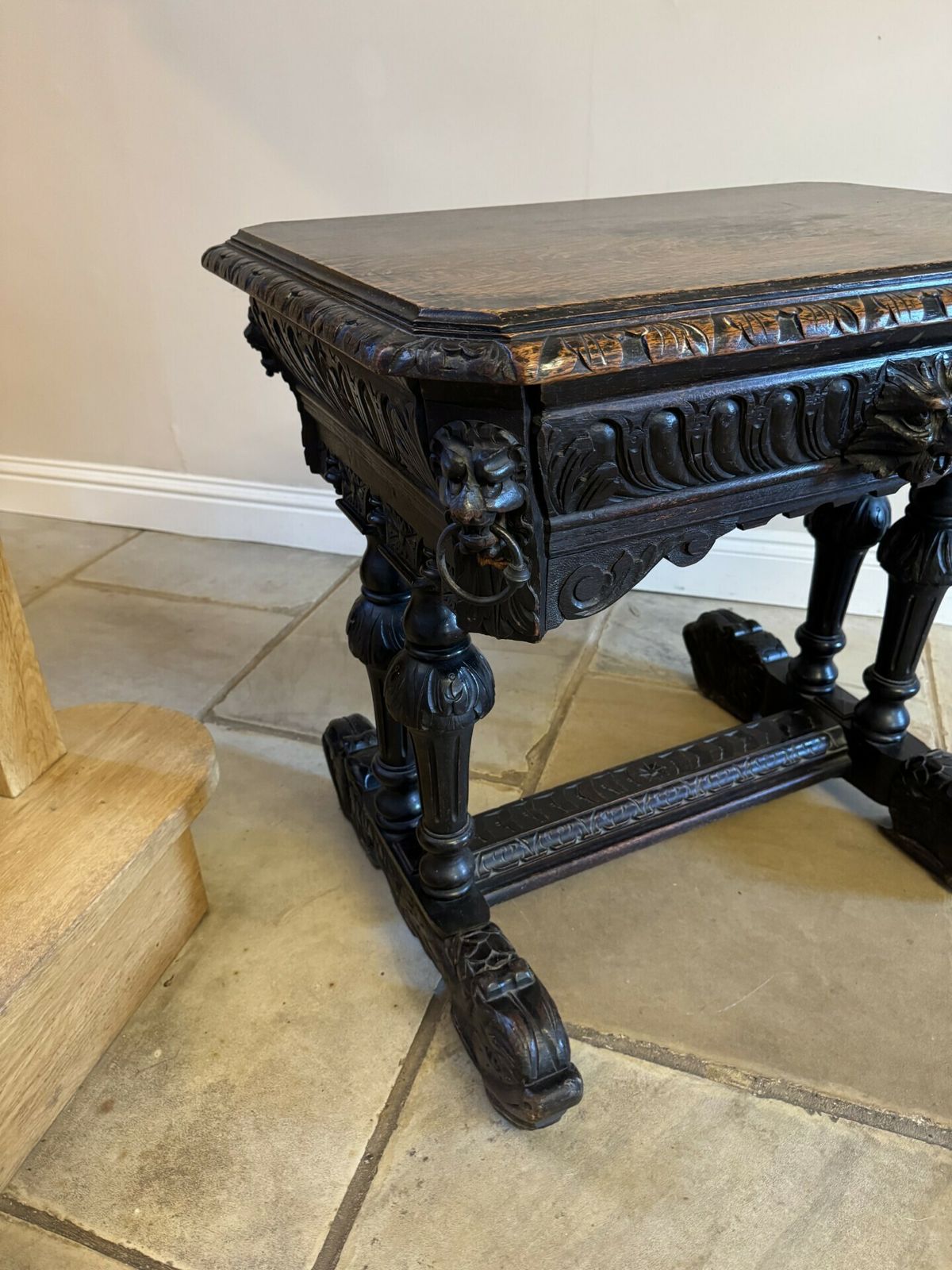 Wonderful Antique Quality Carved Oak Freestanding Centre Table photo vintage